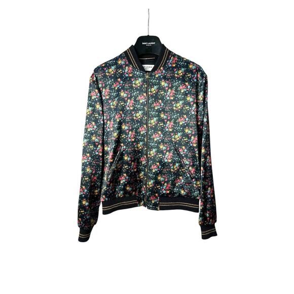 Saint Laurent Floral Print Bomber Jacket Sz.38 - Picture 1 of 7